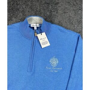 Peter Millar Crown Soft 1/4 Zip Mens M Silk Cashmere Trump International Golf